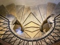 GRAZ, AUSTRIA - SEPTEMBER 15, 2022 - Iconic mediaeval double spiral staircase in the old castle of Graz