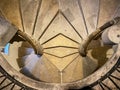 GRAZ, AUSTRIA - SEPTEMBER 15, 2022 - Iconic mediaeval double spiral staircase in the old castle of Graz