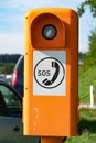 SOS emergency telephone box Royalty Free Stock Photo