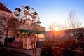 Graz Christmas fair ferris wheel sunset view Royalty Free Stock Photo