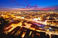 Graz cityscape evening colorful aerial view Royalty Free Stock Photo
