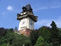 Graz clock tower Royalty Free Stock Photo