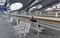 Graz Hauptbahnhof railway station platform, Austria. Royalty Free Stock Photo