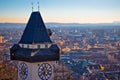 Graz landmark and cityscape view from Schlossberg Royalty Free Stock Photo