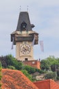 Graz Schlossberg Clock Tower Royalty Free Stock Photo