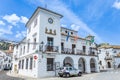 Grazalema, Cadiz, Spain - May 1, 2022: Grazalema city hall in the Sierra de Grazalema Grazalema mountains, one of the villages