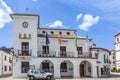 Grazalema, Cadiz, Spain - May 1, 2022: Grazalema city hall in the Sierra de Grazalema Grazalema mountains, one of the villages