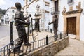 Grazalema, Cadiz, Spain - May 1, 2022: Monument to el toro de cuerda the rope bull