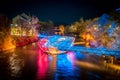 Grazer Murinsel at night, Graz, Styria, Austria