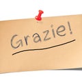 Grazie text word notes background abstract