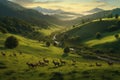 Grazing Deer on Green Meadows Royalty Free Stock Photo