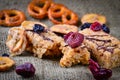 Grazing snack food on a rustic background