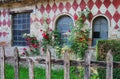 Grazzano Visconti fence and roses Royalty Free Stock Photo