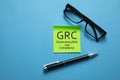 GRC-Governance, Risk and Compliance. Business concept Royalty Free Stock Photo