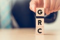 GRC Governance Risk and Compliance concept. Structuring way to align IT with business goals.