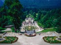Grdens with fountain in Palace Linderhof Royalty Free Stock Photo