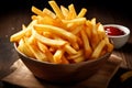 Greasy French fries food. Generate Ai