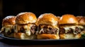 Greasy and mouthwatering beef and cheese sliders Royalty Free Stock Photo