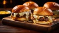 Greasy and mouthwatering beef and cheese sliders Royalty Free Stock Photo