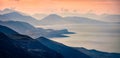 Great aerial landscape of Adriatic coast of Albania. Fantastic summer view from Llogara pass, Albania, Europe.