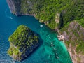 Great aerial view of Phi Phi islands. Thailand Royalty Free Stock Photo