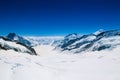 Great Aletsch Glacier, Jungfrau, Swiss Alps Snow Mountain Landscape of Switzerland. Royalty Free Stock Photo
