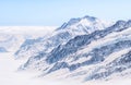 Great Aletsch Glacier, Jungfrau, Swiss Alps Snow Mountain Landscape of Switzerland. Royalty Free Stock Photo