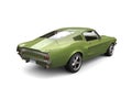 Great American vintage muscle car - bright army green - rear view