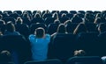 People watching movie in cinema hall. Royalty Free Stock Photo