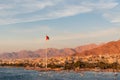 Great Arab Revolt Flag is a symbol of the Arab Revolt of 1916 against Ottoman Empire. The flag is the biggest one in the Middle Royalty Free Stock Photo