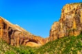 The Great Arch with East Temple mountain,in Zion National Park, UT, USA