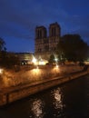 Great architecture. The cathedral is one of the symbols of evening Paris