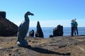 Great Auk sculpture, Reykjanes peninsula, Iceland Royalty Free Stock Photo