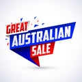 Great Australian sale, vector modern colorful promotional banner