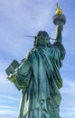 Great back photo of the Statue of Liberty of New York (USA) and the Big Apple, symbol of the city of Manhattan. Royalty Free Stock Photo