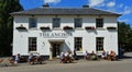 Customers sitting outside the Anchor Public House Great Barford Bedfordshire.