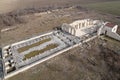 Aerial view of The Great Basilica, Pliska, Bulgaria. Largest Christian cathedral in medieval Europe. The first Bulgarian capital Royalty Free Stock Photo