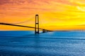 Great belt bridge in denmark over the baltic sea Royalty Free Stock Photo