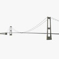 Great Belt Fixed Link Bridge on white. 3D illustration Royalty Free Stock Photo