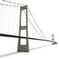 Great Belt Fixed Link Bridge on white. 3D illustration Royalty Free Stock Photo