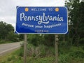 Welcome to Pennsylvania road sign Royalty Free Stock Photo