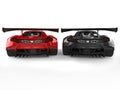 Great black and red supercars side by side