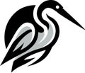 Great Blue Heron Silhouette Vector Royalty Free Stock Photo