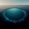 Great Blue Hole. Great blue hole belize. Deep blue chasm. Deep abyss. Dragon hole. Digital illustration. AI-generated Royalty Free Stock Photo