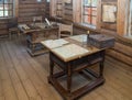 Great Boldino. Interior of patrimonial office in the museum reserve Pushkin