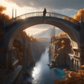 Great bridge, AI-generatet