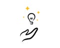 Great and Bright Idea Symbol with Lightbulb and Graceful Hand Illustration Royalty Free Stock Photo