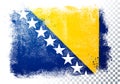 Vector Illustration isolated flag of bosnia herzegovina in grunge texture style. Royalty Free Stock Photo