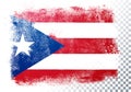 Vector Illustration isolated flag of puerto rico in grunge texture style. Royalty Free Stock Photo