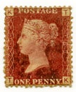 Great Britain cancelled stamp 1864 Queen Victoria Royalty Free Stock Photo